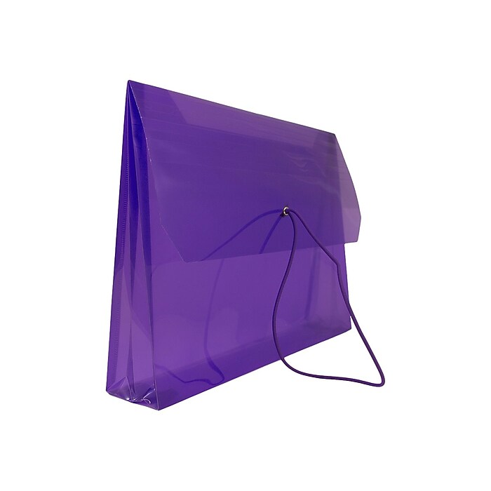 JAM Paper® Plastic Envelopes with Elastic Band Closure, Letter
