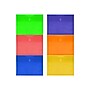 JAM Paper Standard Plastic Filing Envelope, Letter, Assorted Colors, 6/Pack (218V1RGBYPOR)~#|#~sp42124807_sc7