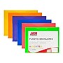 JAM Paper Standard Plastic Filing Envelope, Letter, Assorted Colors, 6/Pack (218V1RGBYPOR)~#|#~sp42124811_sc7