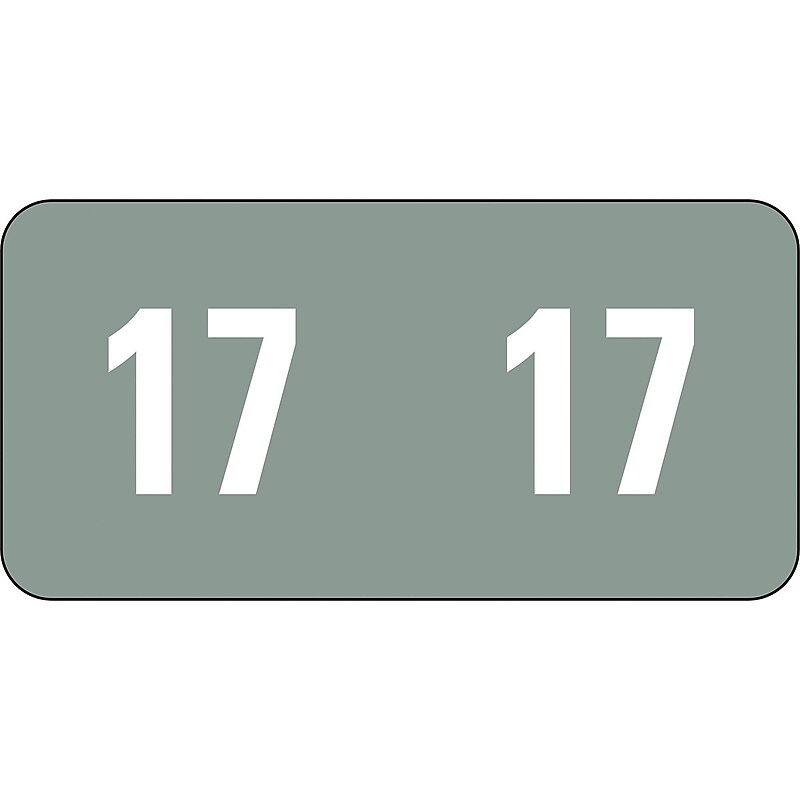 Smead ETS Color Coded Year Labels, 2017, Gray, 250/Pack (67917) image 1