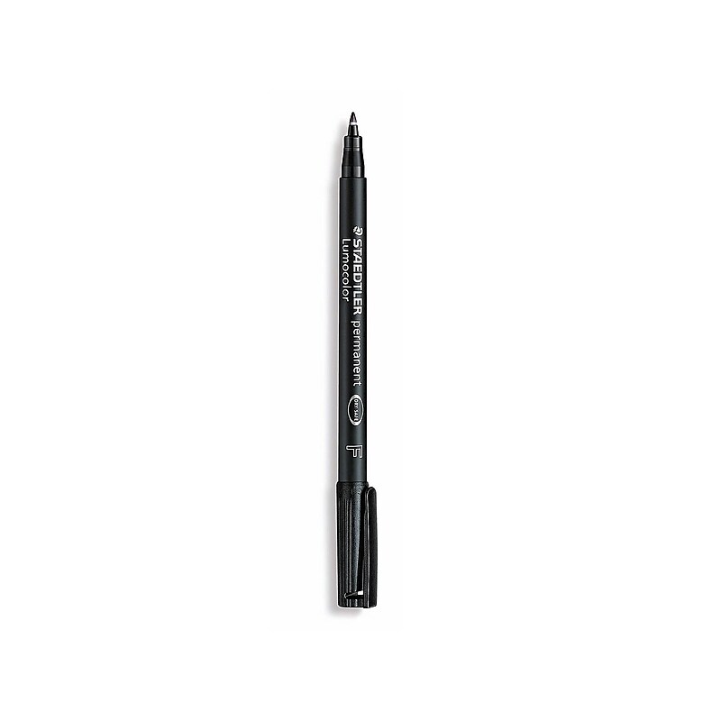 Staedtler Lumocolor Permanent Markers, Fine Point, Black, 10/Pack (55580-PK10) image 1