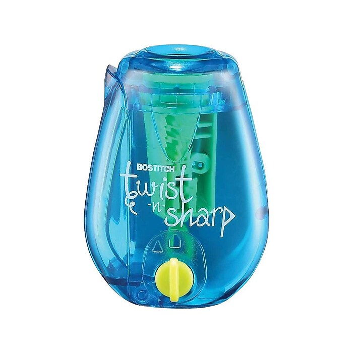 Bostitch Twist-n-Sharp Manual Pencil Sharpener, Assorted Colors
