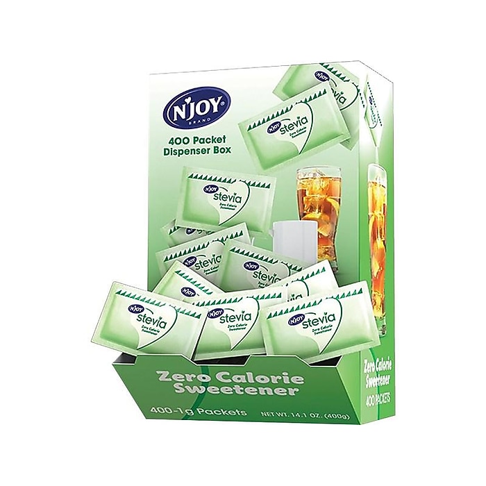 N'Joy Stevia Artificial Sweeteners Packet, 400/Box (83221) | Staples