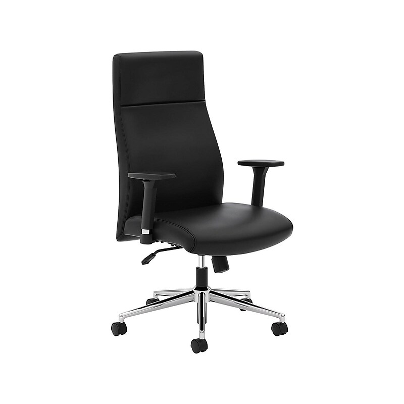 HON Define Adjustable Arms SofThread Leather High-Back Executive Chair, Black (BSXVL108SB11) image 1