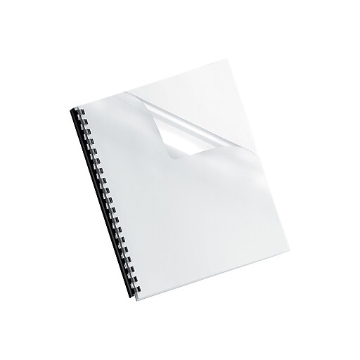8mil Letter 5204303 Fellowes Crystals Clear PVC Binding Covers 200 Pack 
