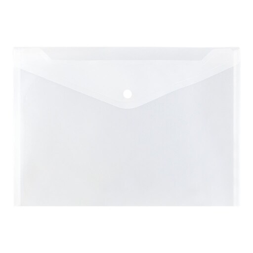 JAM Paper® Plastic Envelopes with Snap Closure, Letter Booklet, 9.75 x 13, Clear Poly, 12/pack