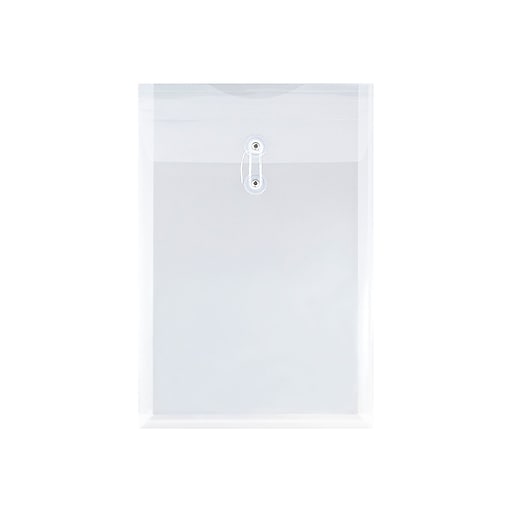 JAM Paper® Plastic Envelopes with Button and String Tie Closure, Legal
