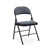 Staples Luxura Faux Leather Folding Chair, Black, 4/Pack (51504)