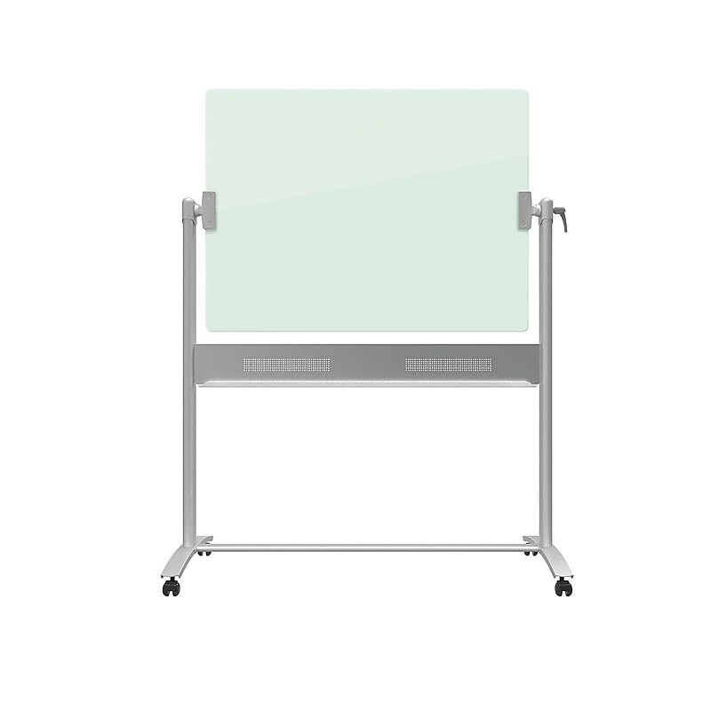 Quartet Infinity Magnetic Glass Dry-Erase Mobile Presentation Whiteboard Easel, Silver Base, 3' x 4' (ECM43G) image 1