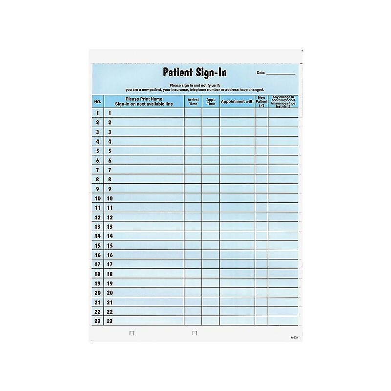Tabbies Healthcare Patient Privacy Sign-In Sheets, 11"L x 8.5"W, 125/Pack (14531) image 1