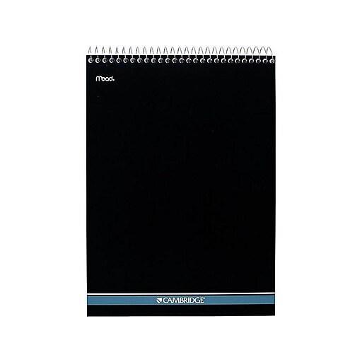 Cambridge Steno Book, 8.5" x 11", Wide Ruled, 70 Sheets, Black (59006