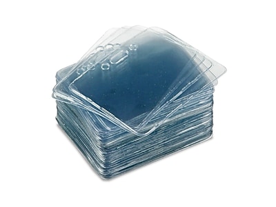 5 Pack Clear Hard Plastic ID Card Holders – Horizontal Badge Protectors 3-3/8" X 2-1/8"