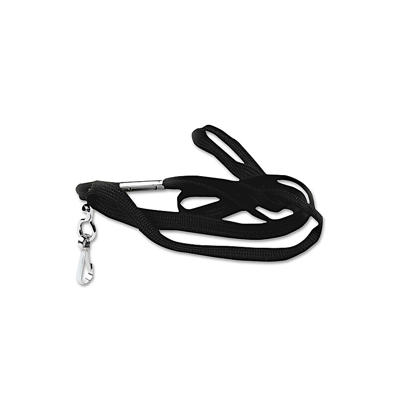 Advantus Deluxe Lanyards, Black, 24/Box (75424) image 1