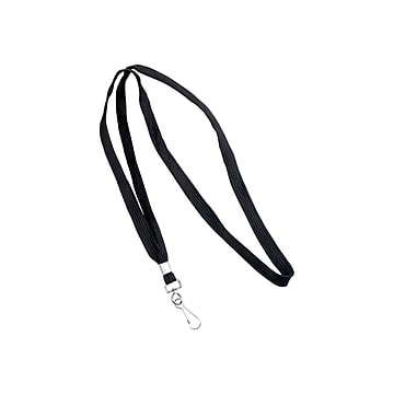 Advantus Deluxe Lanyards, Black, 24/Box (75424)