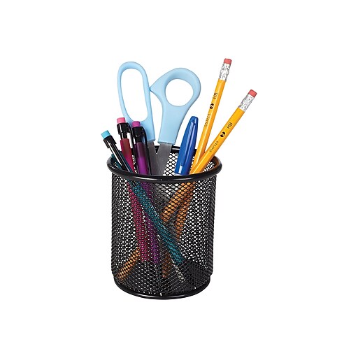 Shop Staples for Staples® Wire Mesh Pencil Holder, Black, 4 2/10"H x 3