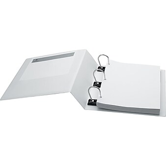 Ideastream Snap-N-Store Heavy Duty 5" 3-Ring View Binders, D-Ring, White (SNS01705)