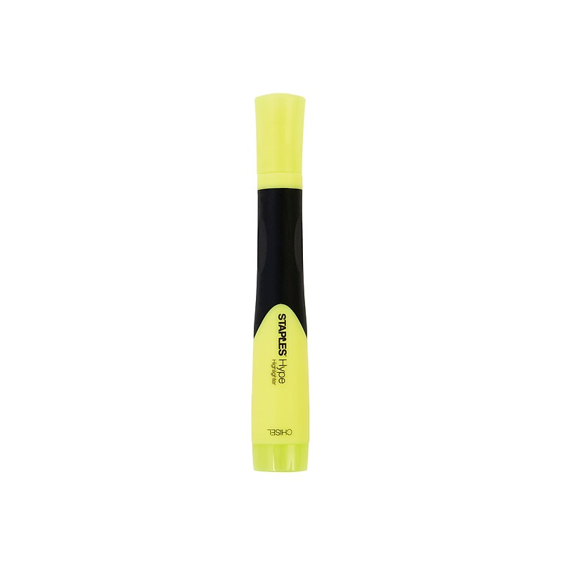 Staples Hype Tank Highlighters, Chisel Tip, Yellow, 5/Pack (29219) image 1