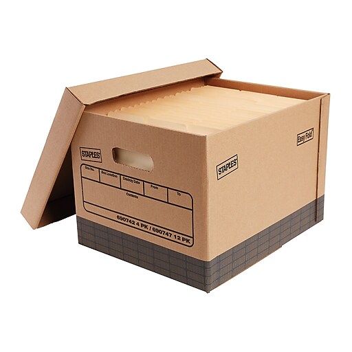 Staples Medium Duty 100 Recycled Storage Boxes, Letter/Legal Size, 12