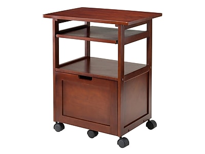Winsome Piper 3-Shelf Wood Mobile Printer Stand with Swivel Wheels, Walnut (94427) Sansujyuku sansujyuku.com