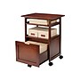 Winsome Piper 3-Shelf Wood Mobile Printer Stand with Swivel Wheels, Walnut (94427)~#|#~sp42125643_sc7