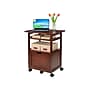 Winsome Piper 3-Shelf Wood Mobile Printer Stand with Swivel Wheels, Walnut (94427)~#|#~sp42125647_sc7