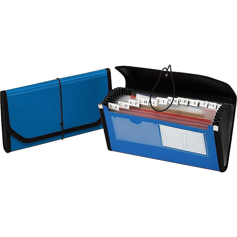 Pendaflex Poly Check File, 1-1/4" Expansion, Check Size, 13-Pocket, Blue (PFX 89097BLU) image 1