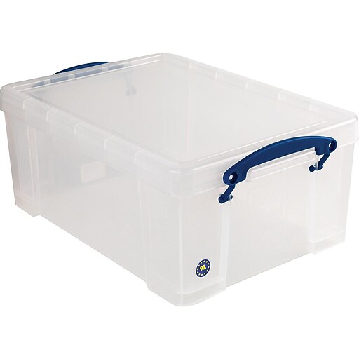 Really Useful Box® 9 Liter Snap Lid Storage Bin, Clear (9L CL) Staples