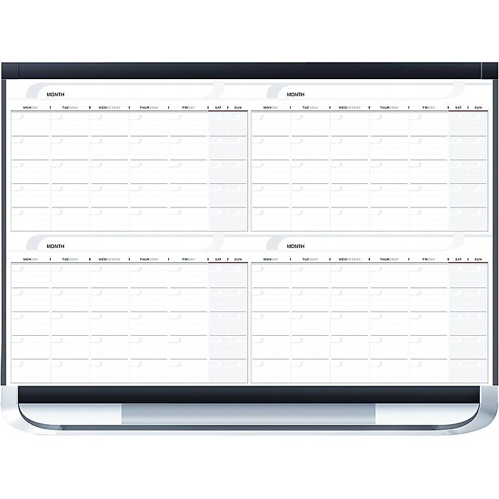 Quartet Prestige Magnetic Total Erase Calendar Whiteboard