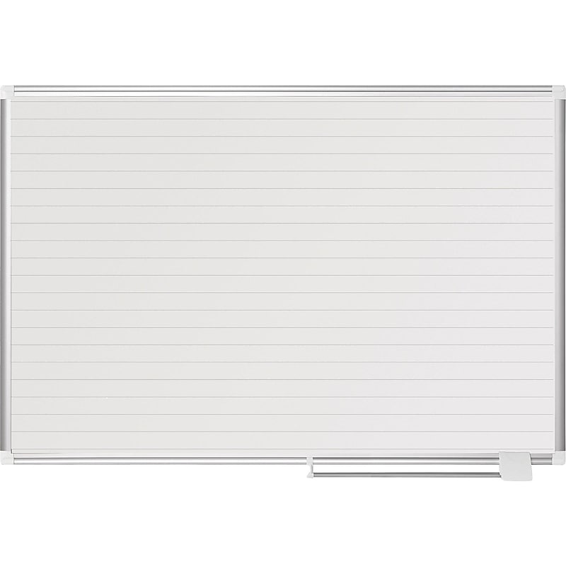 MasterVision Ruled Gold Ultra Magnetic Lacquered Steel Planning Board, Aluminum Frame, 4' x 3' (MA0594830) image 1