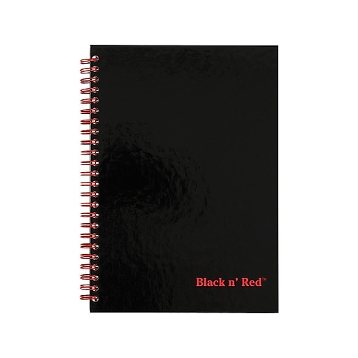 Hardcover Black 70 sheets/140 pages 8-1/4 x 5-7/8 Inches CASE OF 6 Black n Red Twin Business Notebook L67000 Wired 