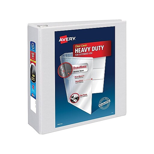 Avery HeavyDuty 4Inch D 3Ring View Binder, White (79704) Staples