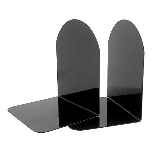OfficeMate Heavy Duty 8" Steel Bookends, Black, Pair (93186