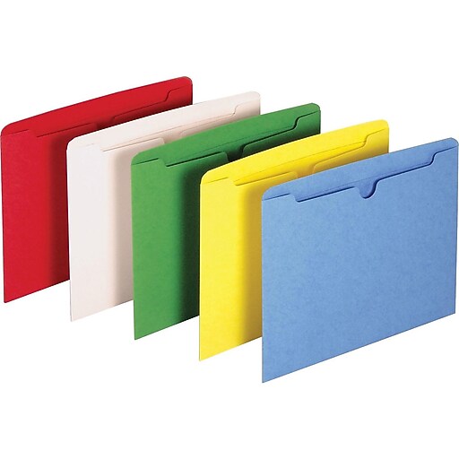 Staples File Jackets, Letter Size, Assorted Colors, 10/Pack (3010DT10