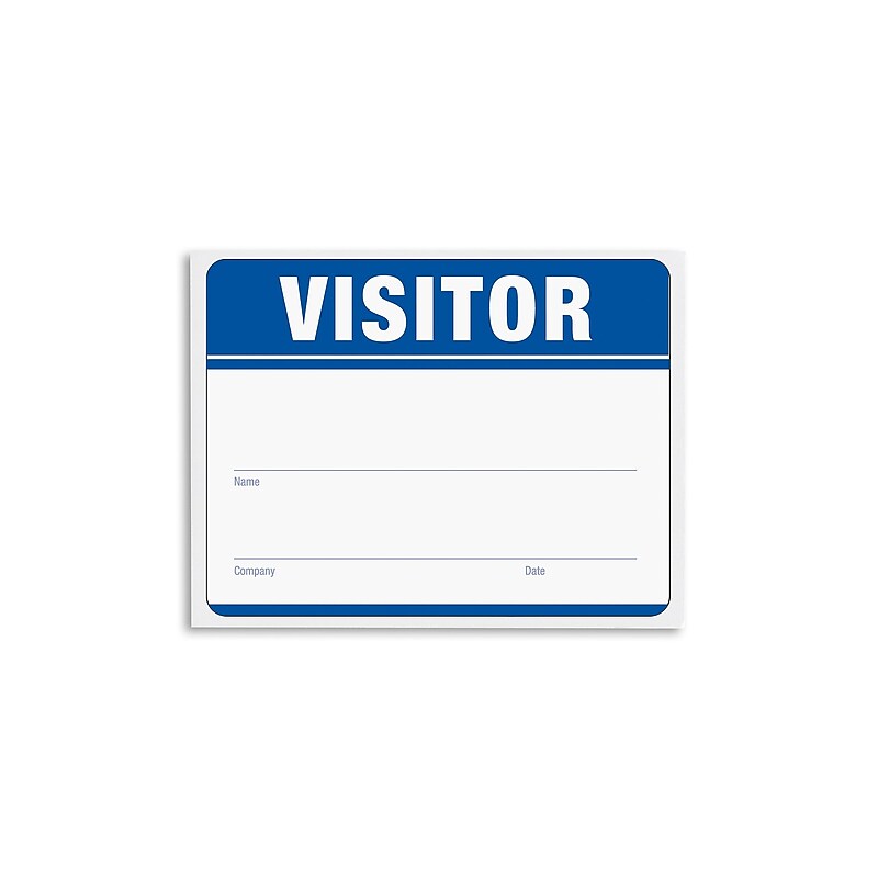 IDville Visitor Stick On Sticker Name Tags/Labels, Navy Blue, 100/Pack (1341017BL31) image 1