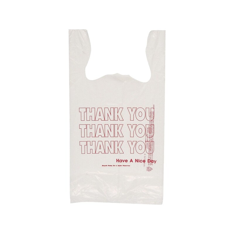 Interplast 21"H x 11.5"W Shopping Bags, White, 900/Carton (THW1VAL) image 1