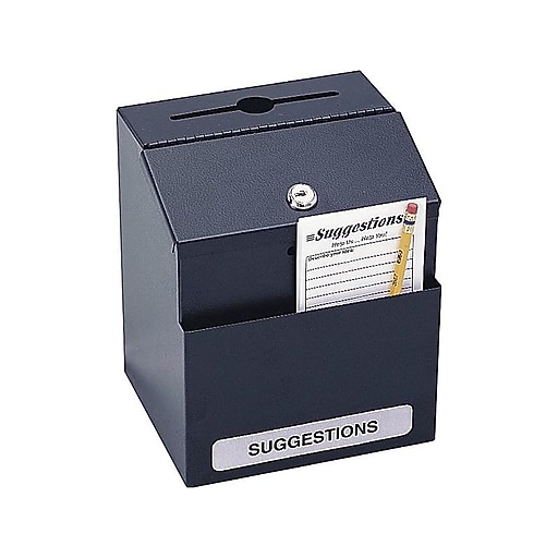 Safco Locking Steel Suggestion Box, Black (4232BL) Staples
