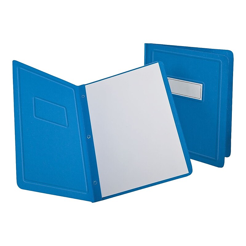 Title Panel And Border Front Report Covers, Light Blue, 25 Per Box