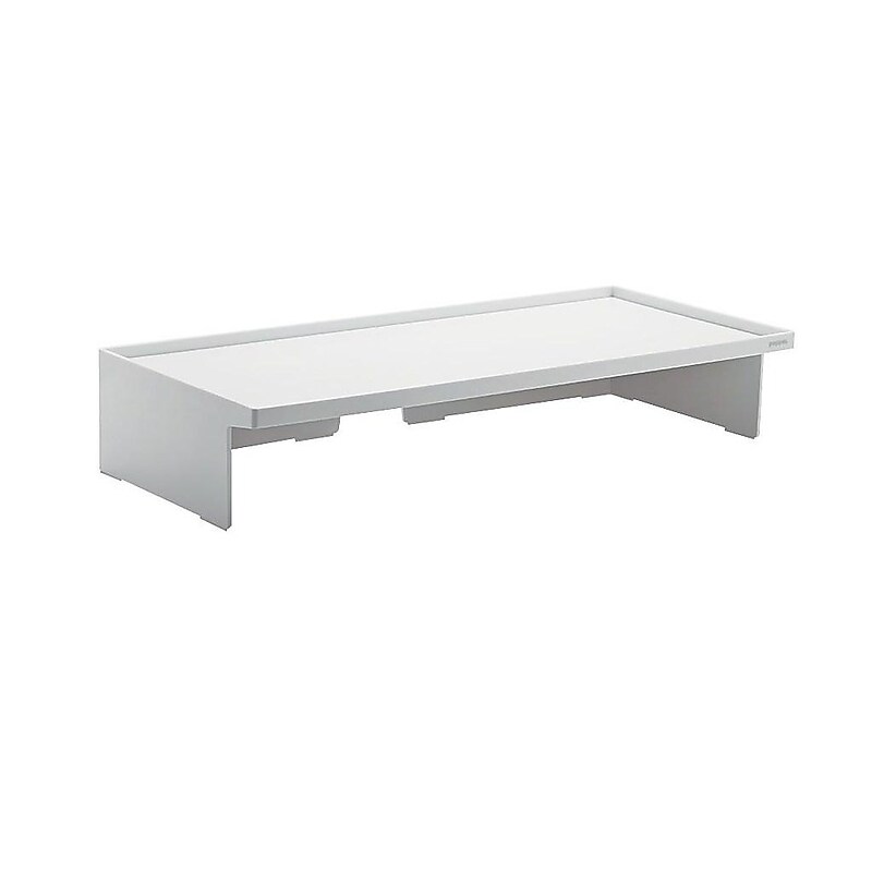 Poppin Non-Adjustable Monitor Riser, White (102092) image 1