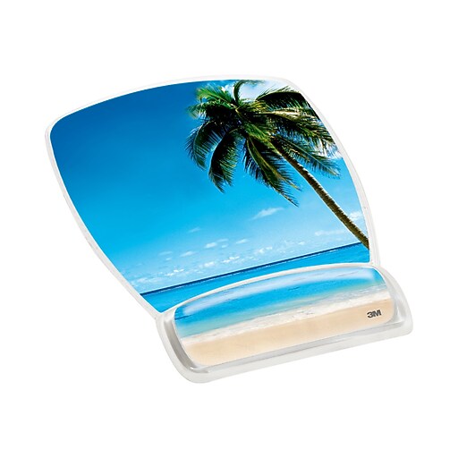 3M™ Designer Gel Mouse Pad with Wrist Rest, Beach Design at Staples