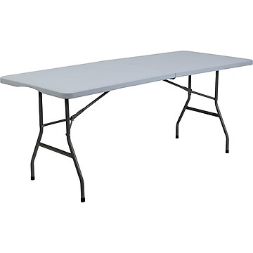Staples Folding Table, Light Duty, 72"L x 30"W, White Granite (79157)