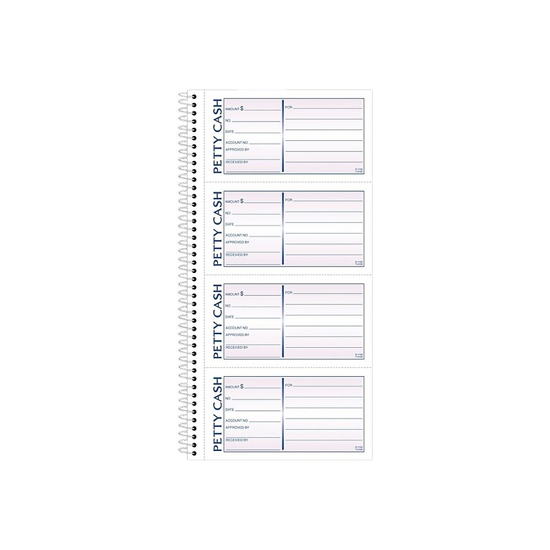 Adams 2-Part Petty Cash Carbonless Receipts Book, 2.75" x 5", 200 Forms/Book (ABF SC1156) image 1
