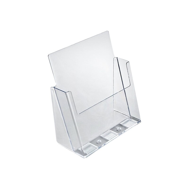 Azar Brochure Holders, 8.5" x 11", Vertical, Tabletop, Clear Plastic, 2/Pack (252385) image 1
