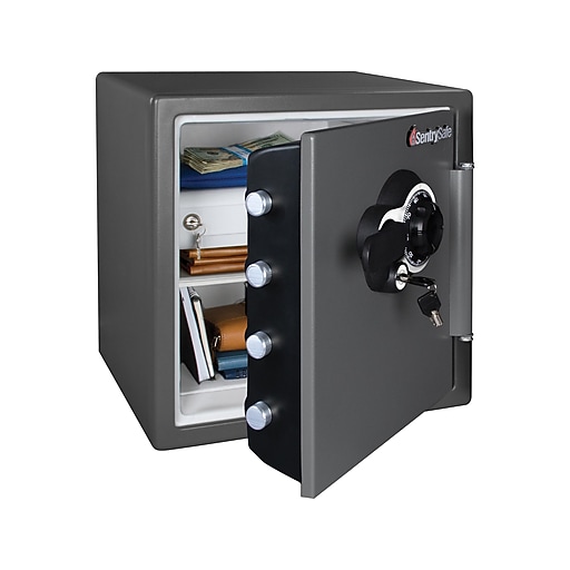 SentrySafe Steel Fire/Waterproof Safe with Combination w/Key, 1.23 cu