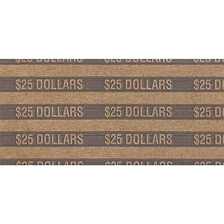 CONTROLTEK $5 Dime Crimped-End Coin Wrapper, Kraft/Green