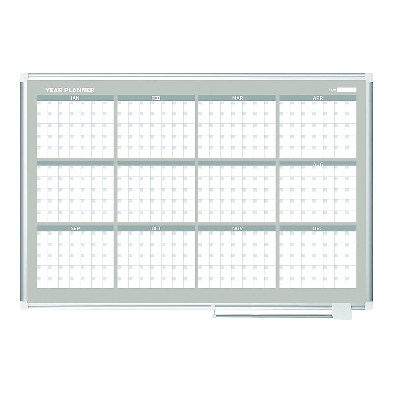 MasterVision Gold Ultra Magnetic Lacquered Steel Planning Board, Aluminum Frame, 4' x 3' (GA05106830) image 1