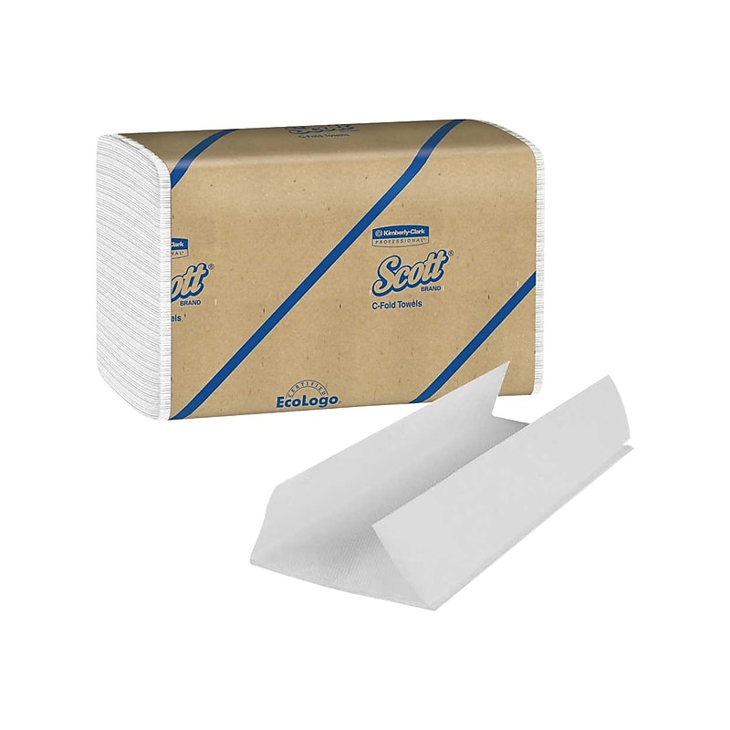 Scott C-Fold Paper Towels, 1-ply, 150 Sheets/Pack, 16 Packs/Carton (45786) image 1