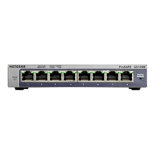 Netgear ProSAFE 8Port Gigabit Managed Switch, Gray (GS108E