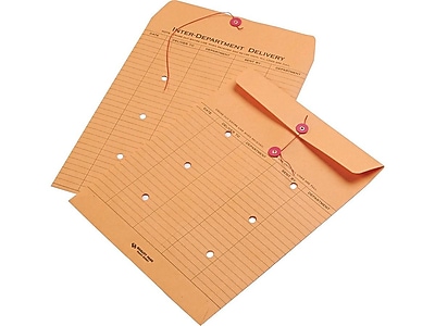 thumbnail image 2 of Business Source 2-Sided Inter-Department Envelopes - 10x13 Inch Kraft Routing Envelopes With String Closure - Box Of 100 2 of 4