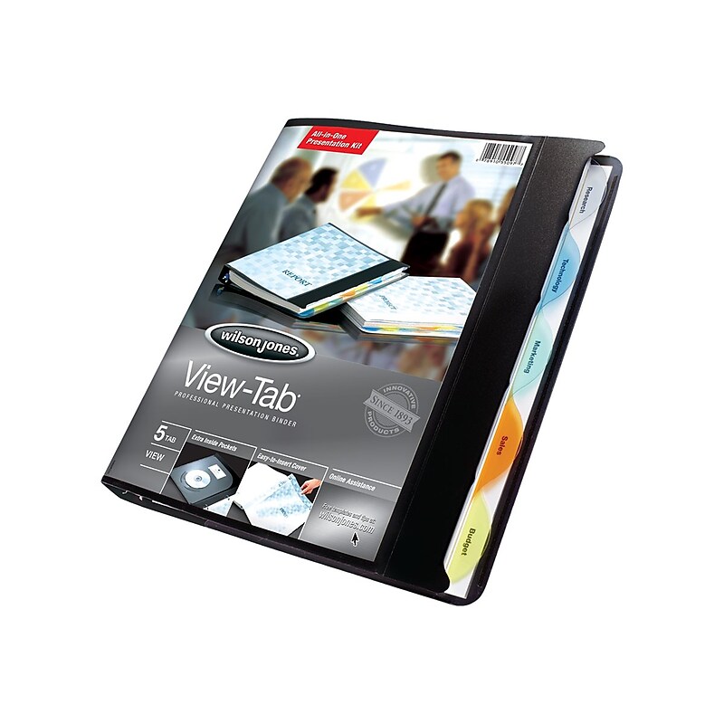 Wilson Jones View-Tab 5/8" 3-Ring View Binders, Black (W55365) image 1
