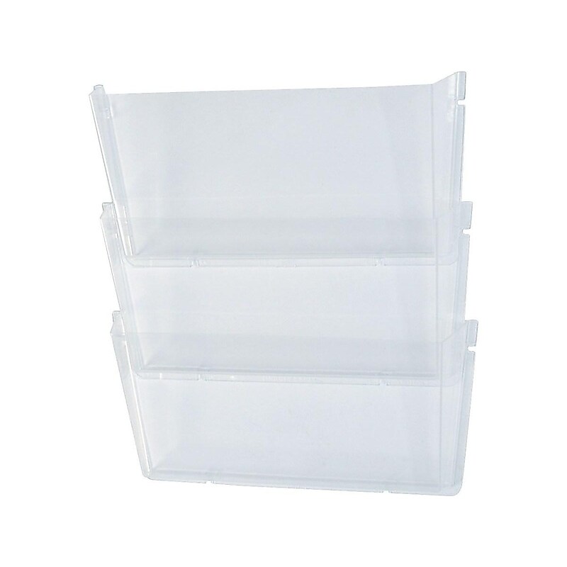 Deflect-O DocuPocket 3-Pocket Plastic Wall File,  Transparent (63601RT) image 1